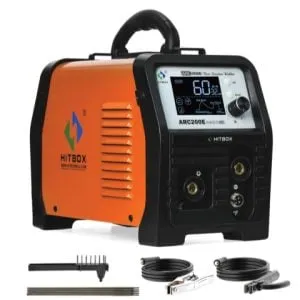 Máy hàn que Hitbox ARC200E Với khả năng hàn vật liệu dày đến 10mm, đáp ứng tốt các công việc gia công.