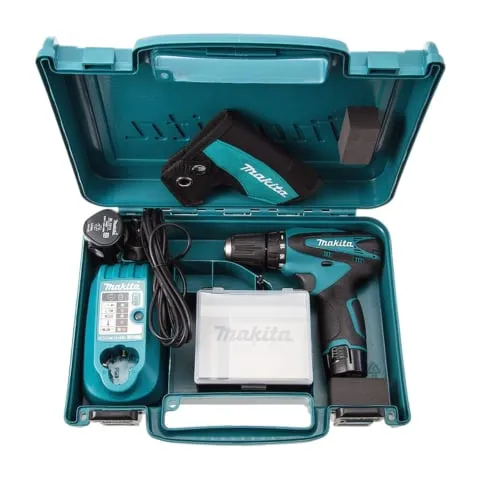 Máy khoan pin cầm tay Makita HP330DWE động cơ mạnh mẽ, khoan và vặn vít hiệu quả trên các vật liệu khác nhau