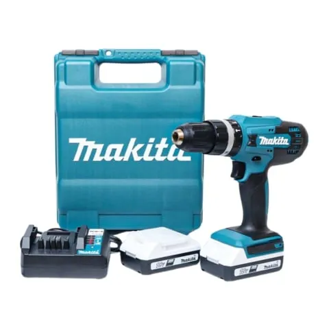 Máy khoan pin cầm tay Makita HP488DWAE khoan được nhiều vật liệu như gỗ, kim loại, bê tông