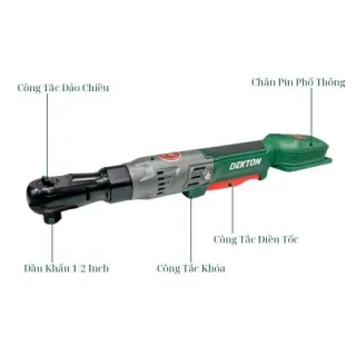 Máy siết bulong góc pin Dekton M21-RW90BL Lực siết 90Nm, siết chặt các bulong và ốc vít có kích thước trung bình đến lớn