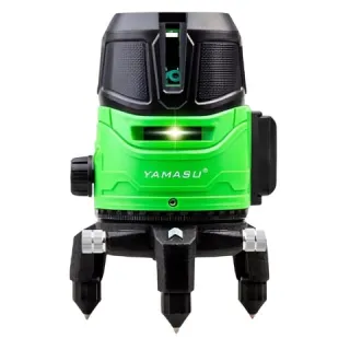 Máy cân bằng laser Yamasu YMS-122 Trang bị 4 tia đứng, 1 tia ngang và 1 tia dọi tâm.