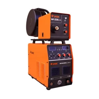 Máy hàn mig Jasic MIG 350 J1601 Có chế độ tự động bù áp khi điện áp vào biến đổi, tự ngắt khi quá dòng, quá nhiệt.