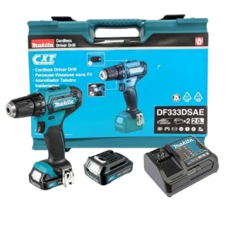 Máy khoan pin cầm tay Makita DF333DSAE khoan thép tối đa 10mm và khoan gỗ tối đa 21mm