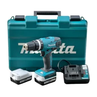 Máy khoan pin cầm tay Makita HP347D001 công suất cao xử lý công việc khoan, búa, và vặn vít nhanh chóng