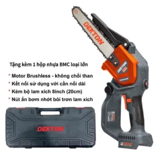Máy cưa xích pin Dekton M21-CS08BLC tặng kèm hộp nhựa lớn, chiều dài lam xích 8inch (20cm)