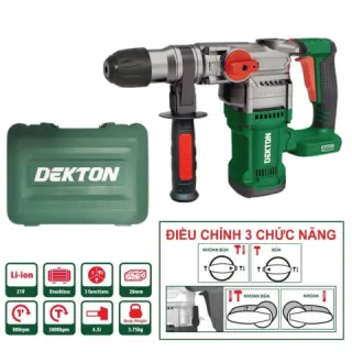 Máy khoan đục ba chức năng Dekton M21-RH2603AVT lực đập 4.5J mạnh mẽ, đục phá bê tông dày