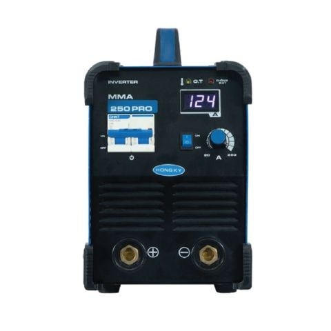 Máy hàn que Hồng Ký MMA250Pro Máy có thể hàn que 2.6 - 5mm, hàn que 4.0mm liên tục, hiệu suất 100%, và có thể hàn những loại que khó hàn