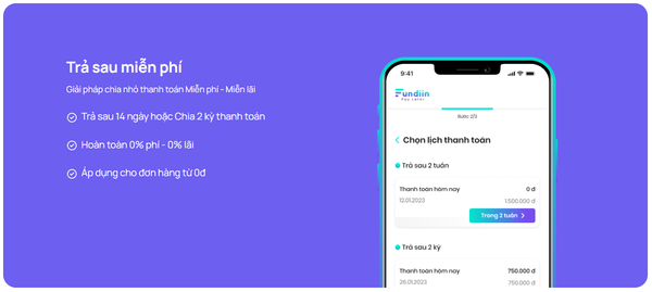Hướng dẫn mua hàng trả góp 0đ qua FUNDIIN