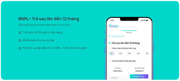 Hướng dẫn mua hàng trả góp 0đ qua FUNDIIN