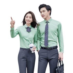 Đồng Phục Sơ Mi Tay Dài Màu Xanh Ngọc | SD-04 – May áo sơ mi đồng phục vải Kate cao cấp, in/thêu logo, giá xưởng TP.HCM