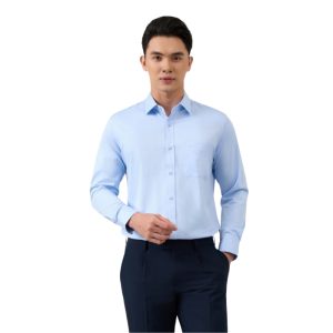 Đồng Phục Sơ Mi Tay Dài Màu Xanh Biển Nhạt | SD-03 – May áo sơ mi đồng phục vải Kate cao cấp, in/thêu logo, giá xưởng TP.HCM