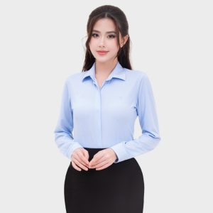 Đồng Phục Sơ Mi Văn Phòng Màu Xanh Lam Kẻ Sọc | VP-23