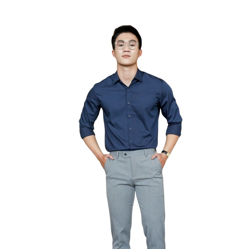 Đồng Phục Sơ Mi Văn Phòng Màu Xanh Navy | VP-10