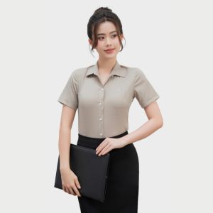 Đồng Phục Sơ Mi Văn Phòng Màu Nâu Trà Sữa | VP-09