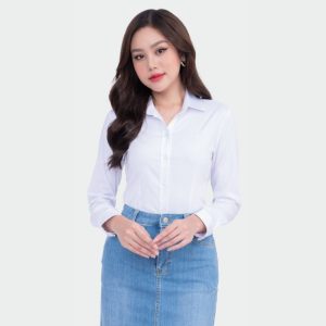 Đồng Phục Sơ Mi Văn Phòng Form Ôm Màu Trắng Tinh | VP-26