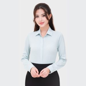 Đồng Phục Sơ Mi Văn Phòng Màu Xanh Nhạt Kẻ Sọc |VP-20