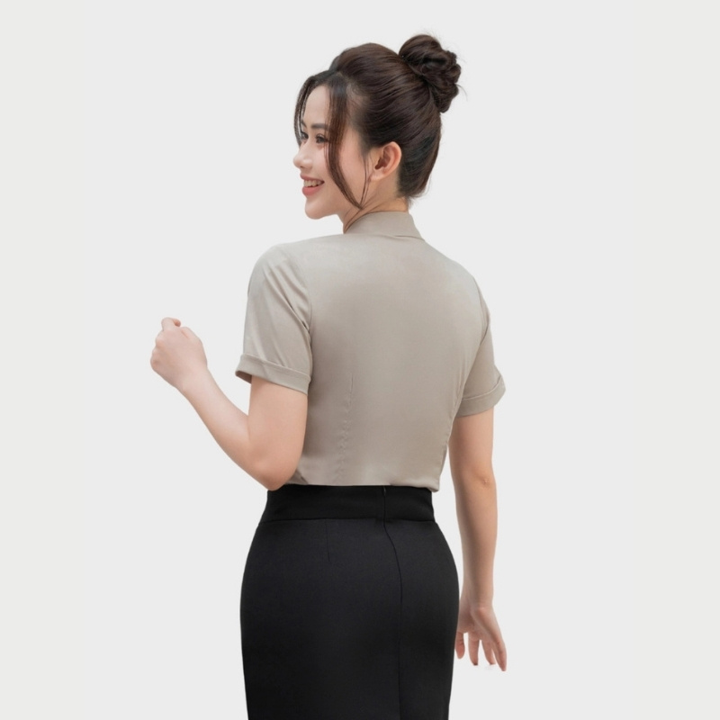 Đồng Phục Sơ Mi Văn Phòng Màu Nâu Trà Sữa | VP-09