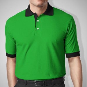 Áo Thun Phối Màu | PH – Xanh Lá Phối Cổ Đen
