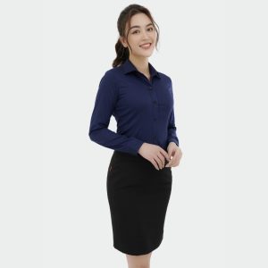 Đồng Phục Sơ Mi Văn Phòng Màu Xanh Đen