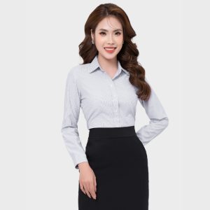 Đồng Phục Sơ Mi Văn Phòng Kẻ Ô Màu Xanh  | VP-30