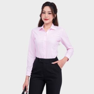 Đồng Phục Sơ Mi Văn Phòng Form Ôm Màu Hồng