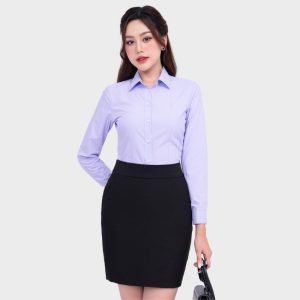 Đồng Phục Sơ Mi Văn Phòng Form Ôm Màu Tím | VP-34