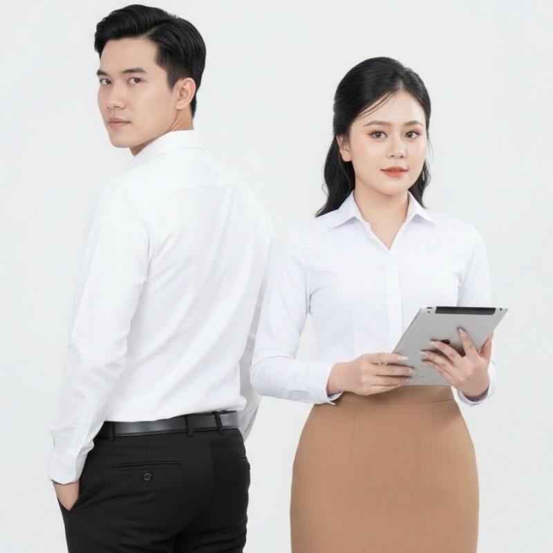 áo sơ mi đồng phục nam nữ