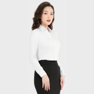 Đồng Phục Sơ Mi Văn Phòng Màu Trắng Kẻ Tăm | VP-40