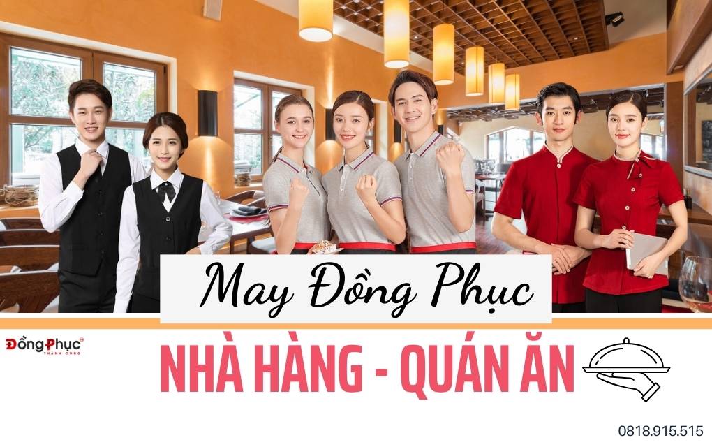May đồng phục nhà hàng quán ăn