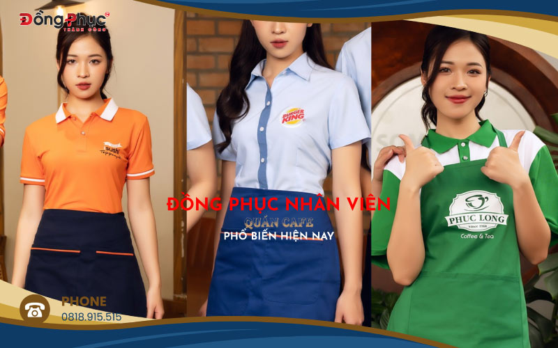 Các mẫu đồng phục quán cafe phổ biến.