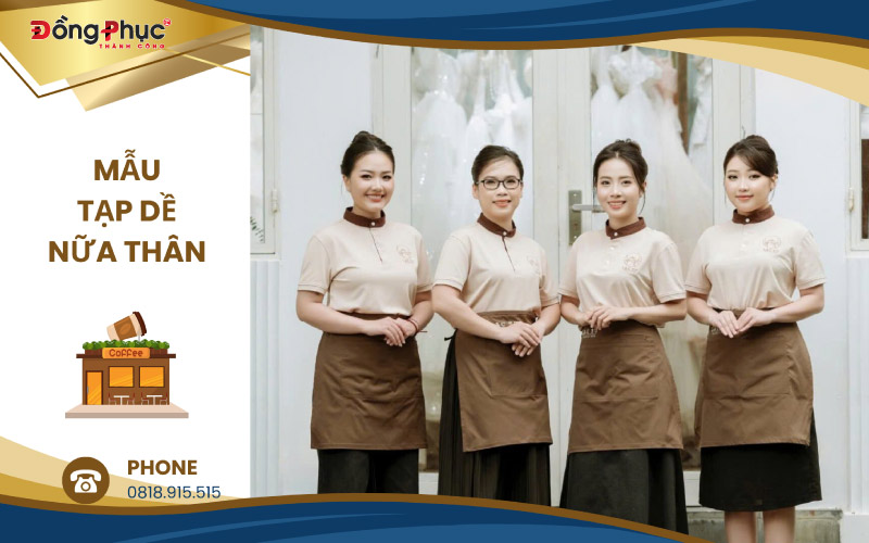 Tạp Dề Đồng Phục Có Những Kiểu Dáng Nào? Cách Chọn Mẫu Đẹp 9 Nhân viên tiệm đồ cưới mặc tạp dề nữa thân sang trọng