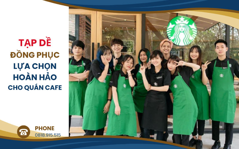 Tạp Dề Đồng Phục: Lý Do Nên Sử Dụng Trong Các Quán Cafe 8 Nhân viên quán cafe mặc tạp dề đồng phục