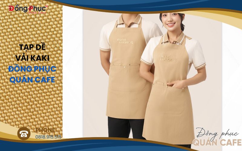 Các Loại Vải Phổ Biến Dùng Để May Đồng Phục Quán Cafe 10 Tạp dề vải kaki sang trọng.