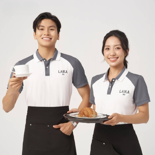 Chọn đồng phục quán cafe màu tối.