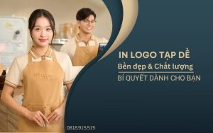 In logo lên tạp dề đồng phục: Bí quyết định hình thương hiệu.