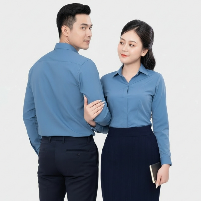 áo sơ mi đồng phục nam nữ