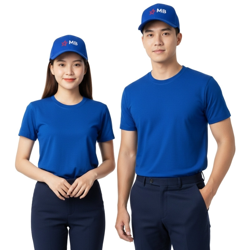 nón đồng phục thêu logo MB Bank - ảnh chụp nhân viên
