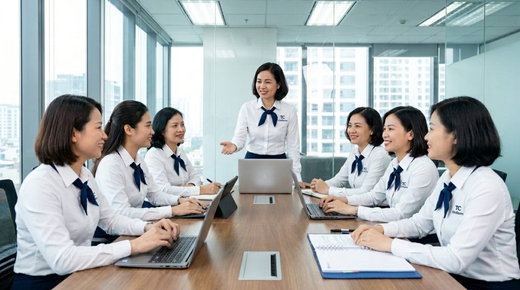 ĐỒNG PHỤC SƠ MI NỮ -XÂY DỰNG HÌNH ẢNH DOANH NGHIỆP 8 Đồng phục sơ mi nữ
