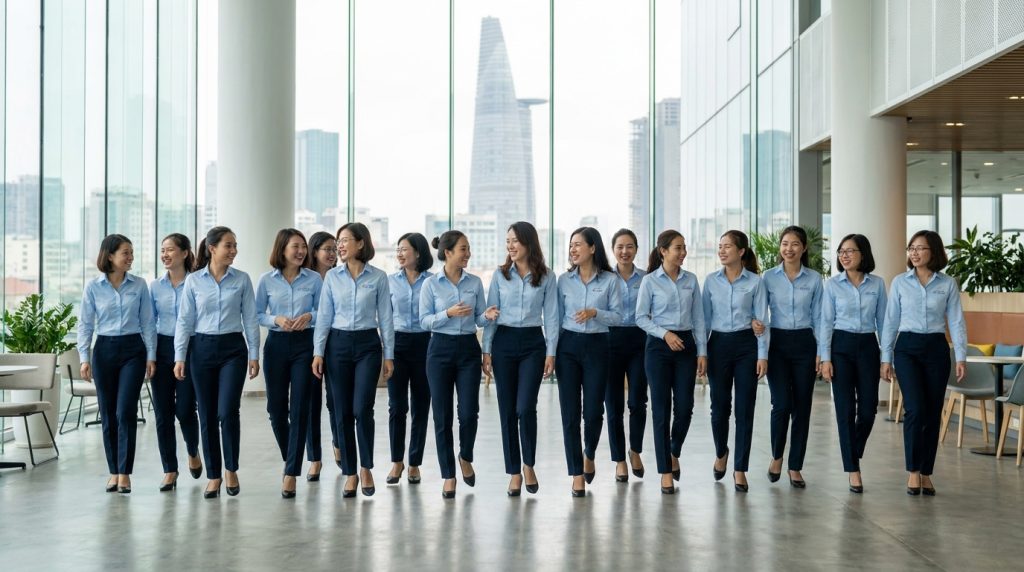 ĐỒNG PHỤC SƠ MI NỮ -XÂY DỰNG HÌNH ẢNH DOANH NGHIỆP 7 Đồng phục sơ mi nữ