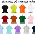 may đồng phục bình dương - bảng màu áo thun cổ tròn