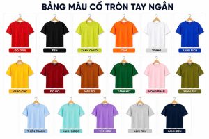 may đồng phục bình dương - bảng màu áo thun cổ tròn