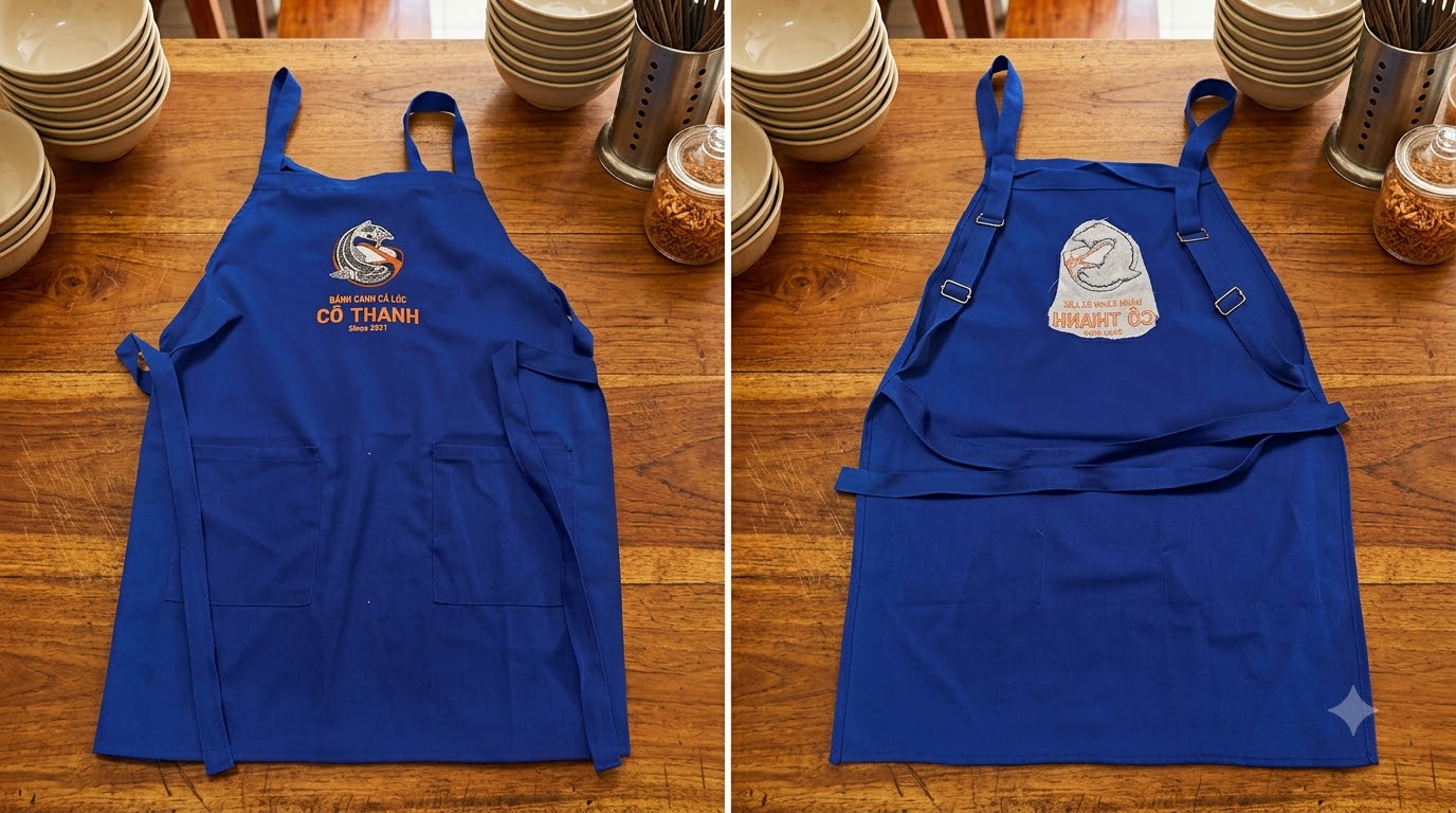 In logo tạp dề: so sánh silk-screen và thêu vi tính — nên chọn gì? 12 In logo tạp dề