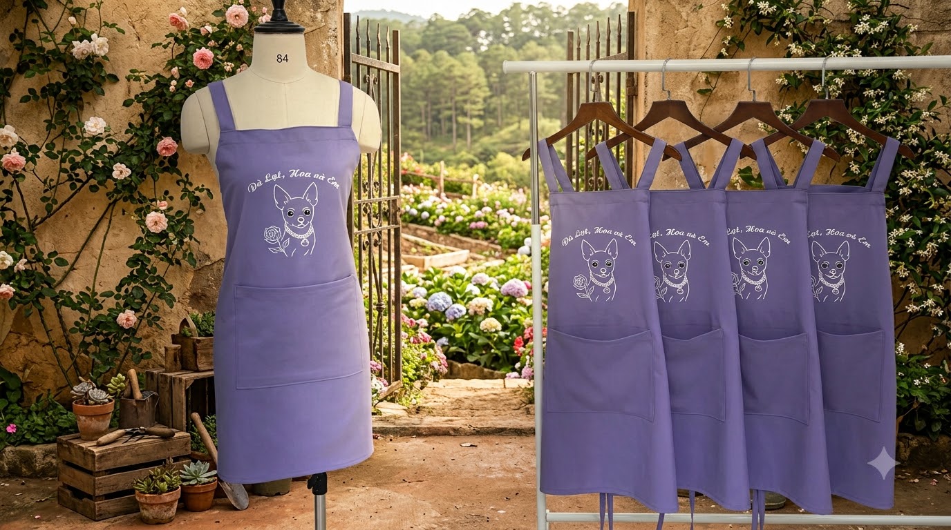 In logo tạp dề: so sánh silk-screen và thêu vi tính — nên chọn gì? 10 In logo tạp dề