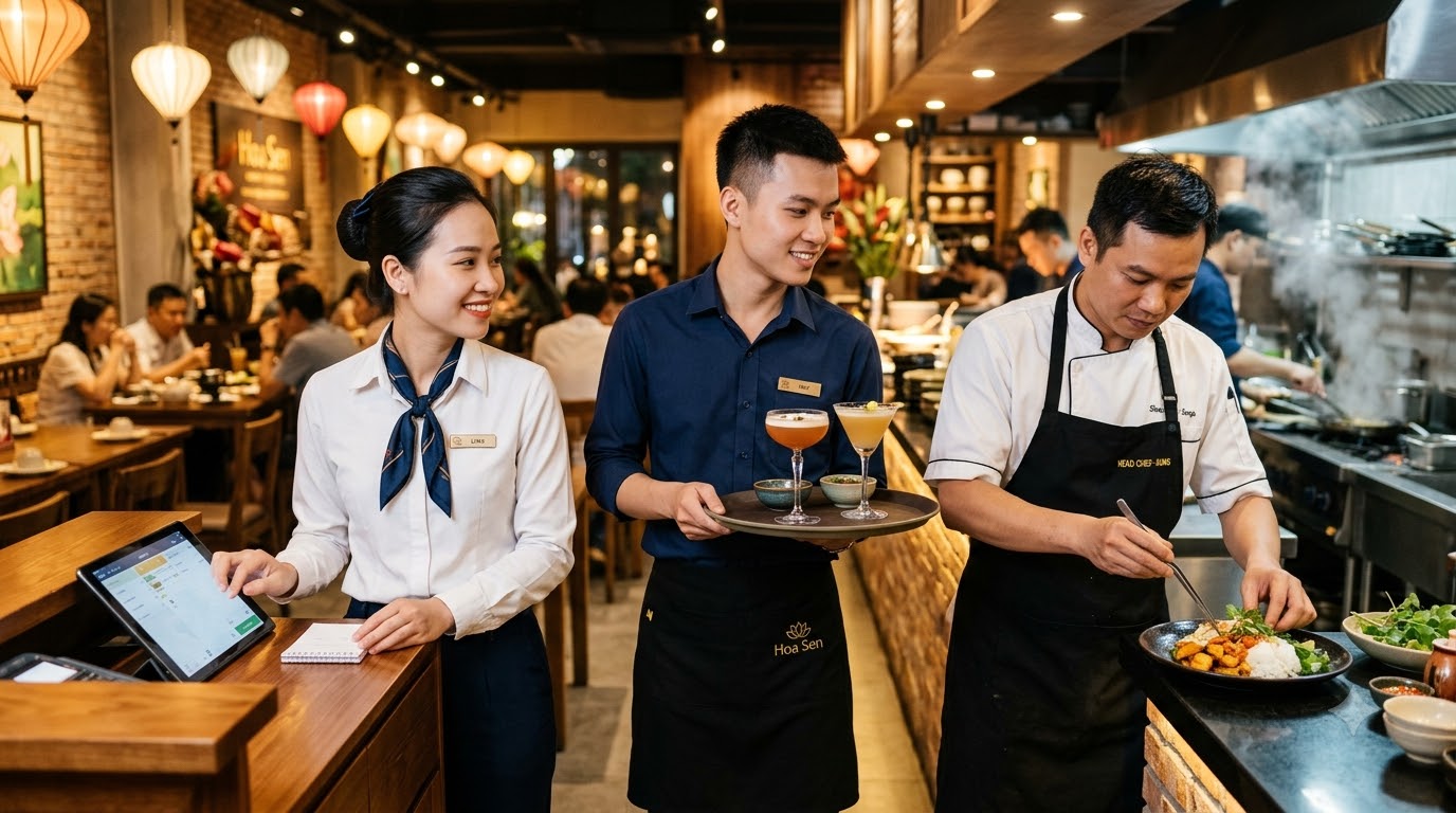 May đồng phục nhà hàng TPHCM