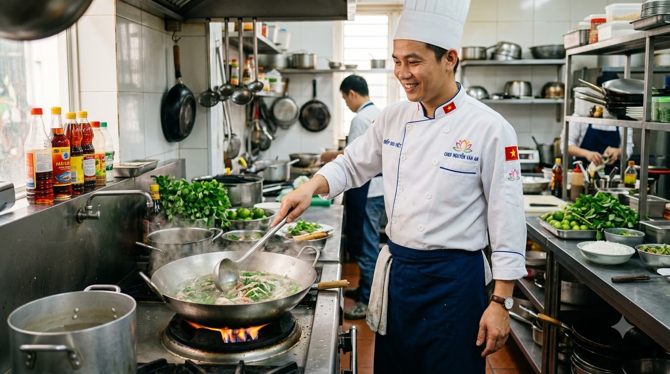 Đồng phục khách sạn: lễ tân, buồng phòng, bếp — yêu cầu và mẫu chuẩn 11 Đồng phục khách sạn