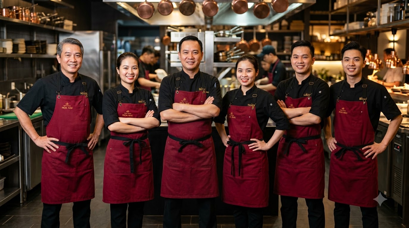 Tạp dề bếp đồng phục: phân biệt các loại và cách chọn đúng theo vị trí 13 Tạp dề bếp