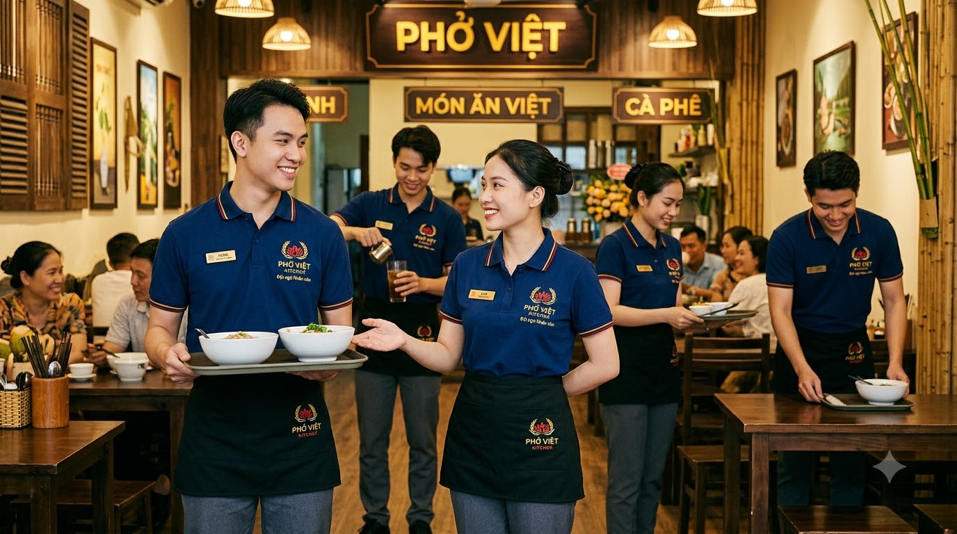 May đồng phục nhà hàng TPHCM