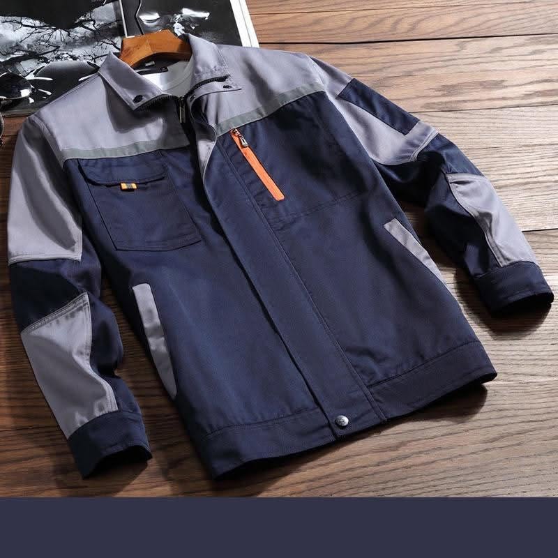 May Đồng Phục Bình Phước: Xưởng Uy Tín, Nhận Đơn Mọi Số Lượng 8 áo bảo hộ jacket navy xám phối cam cho kỹ sư khu công nghiệp Bình Phước