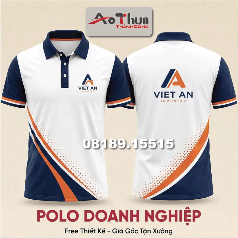 May Đồng Phục Bình Phước: Xưởng Uy Tín, Nhận Đơn Mọi Số Lượng 11 may đồng phục bình phước - áo polo công ty xanh navy cam Việt An Industry
