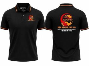 ao thun polo den cam dong phuc dien may